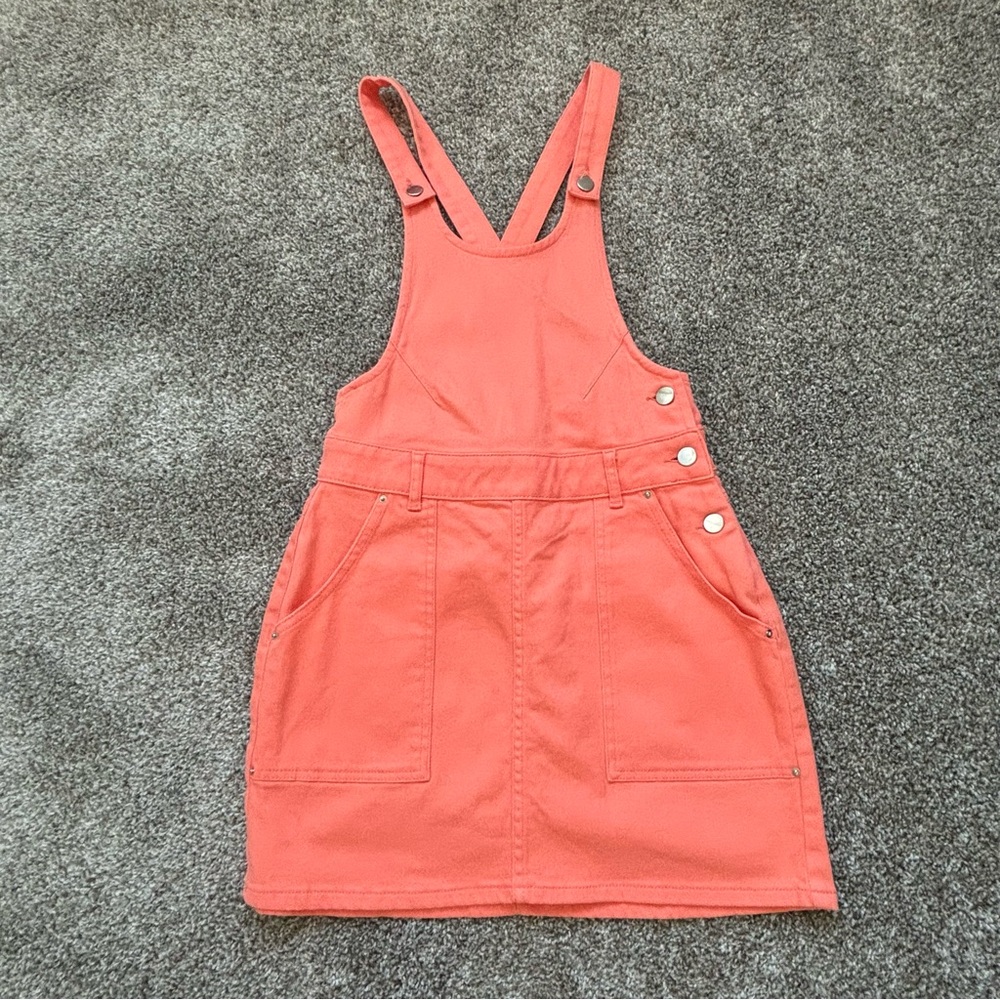 Urban Outfitters Bright Orange Overall Dress